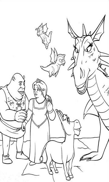 kolorowanka Shrek malowanka do wydruku z bajki dla dzieci, do pokolorowania kredkami, obrazek nr 16
